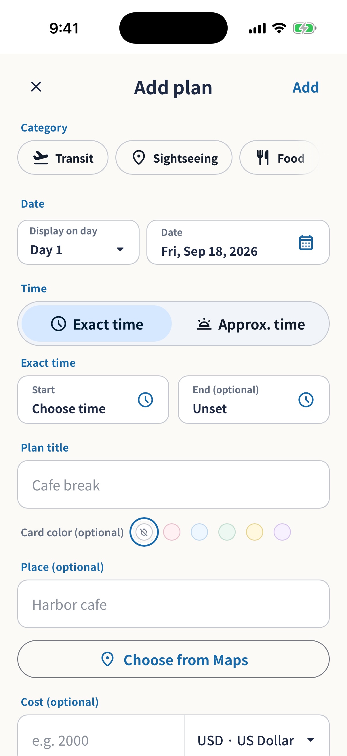 simrip plan editor with local date and time zone fields